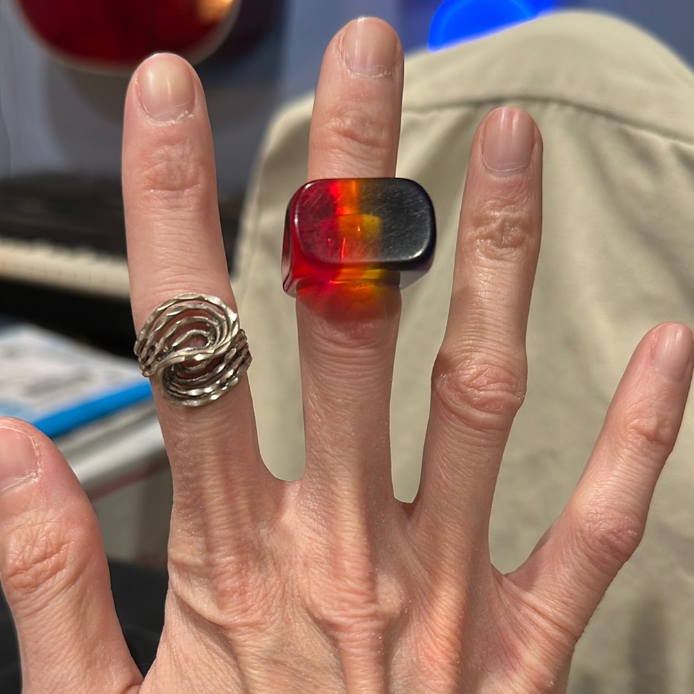 Multicolor Costume Statement Rings